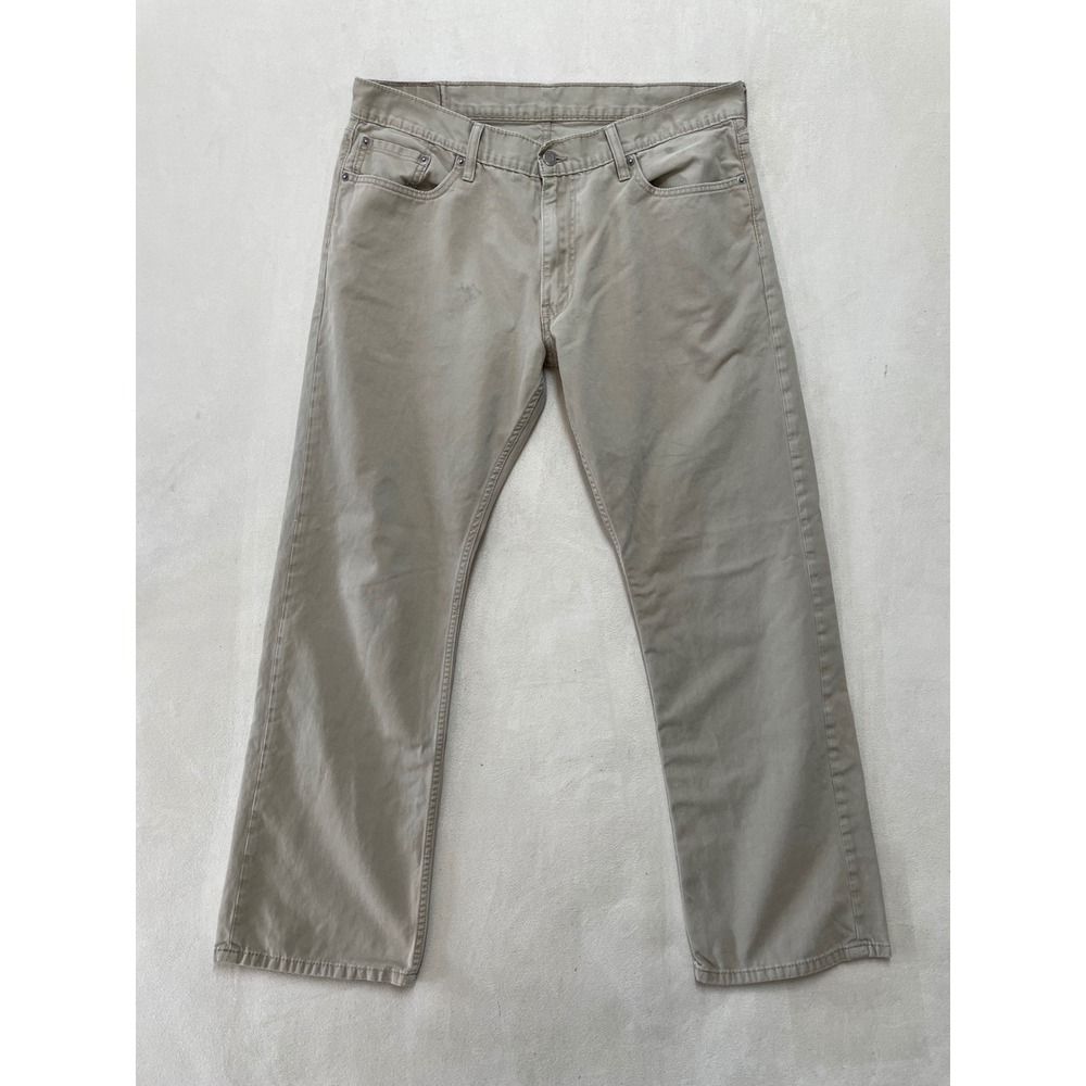 Levis 514 Straight Fit Pants Mens 38x32 Beige Khaki Cotton Trousers 00514-0699